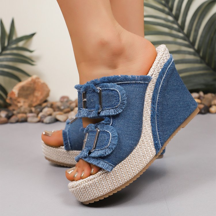 Plus Size Women's New Denim Sandals