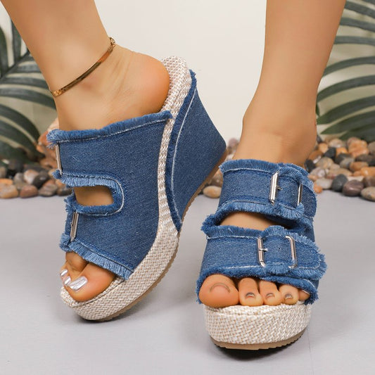 Plus Size Women's New Denim Sandals
