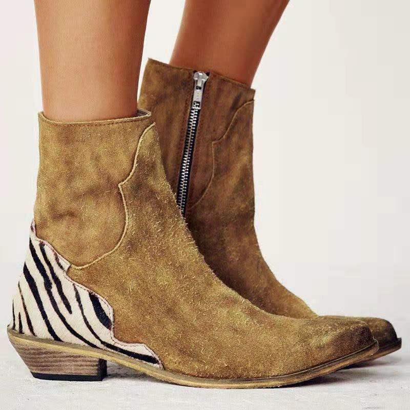 Chunky Low-heel Boots For Women