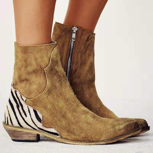 Chunky Low-heel Boots For Women