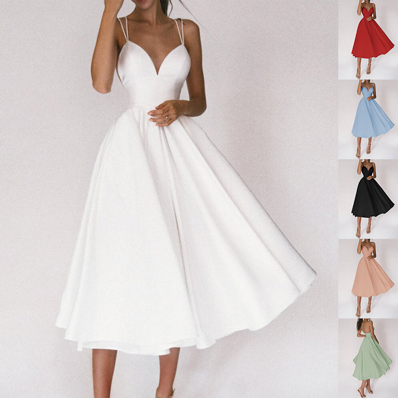 Sexy V-neck Suspender Dress For Women