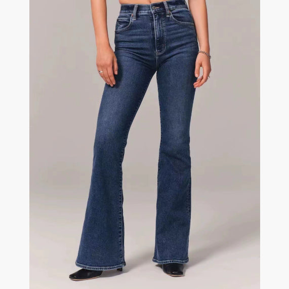 High Elastic Mid Waist Fashion Jeans