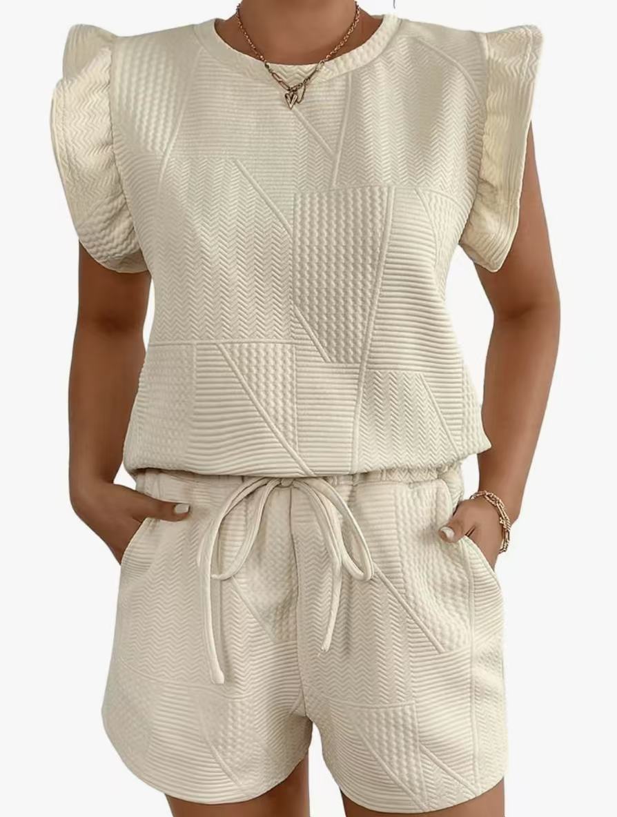 Frill Sleeveless Top Shorts Suit Casual Suit