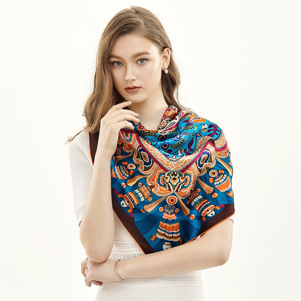 Silk Scarf Large Square for Women – 100% Pure Silk Luxury Shawl