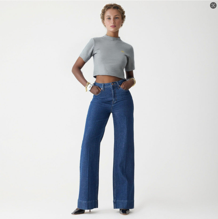 High Elastic Mid Waist Fashion Jeans