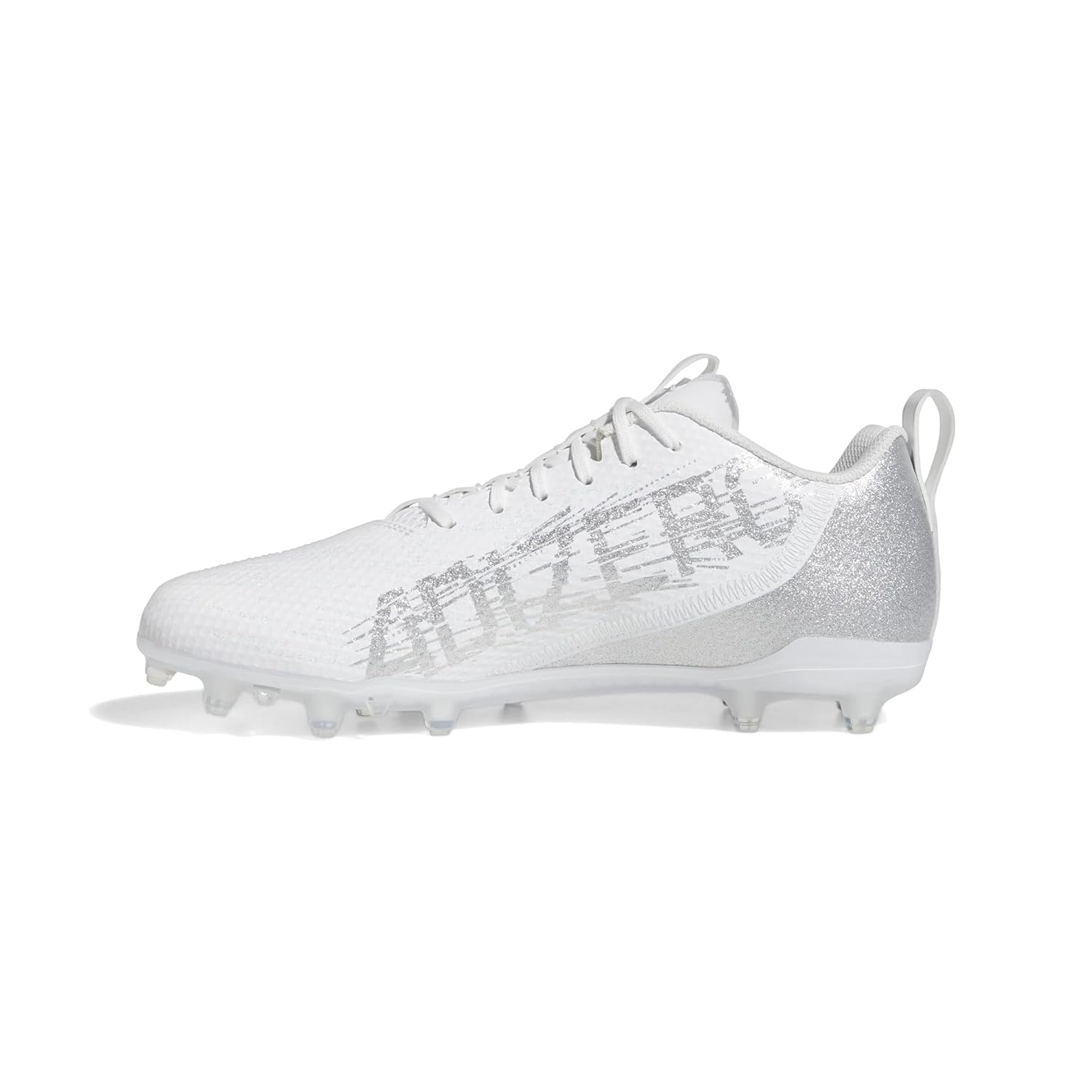   Men's Adizero Spark Football Shoe White Silver Metallic White  