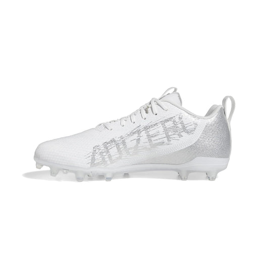   Men's Adizero Spark Football Shoe White Silver Metallic White  