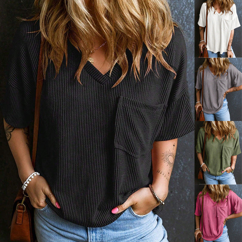 Ribbed texture detail women’s summer crop top