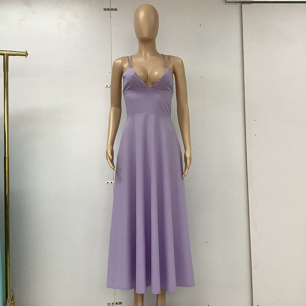Sexy V-neck Suspender Dress For Women