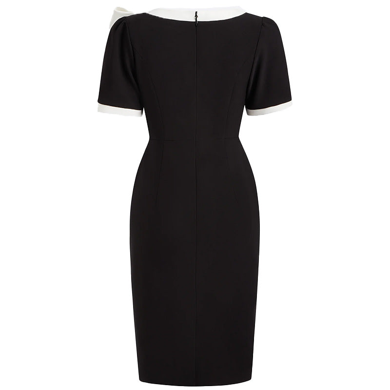 Women Crew Neck Short Sleeve Slim Fit Dress