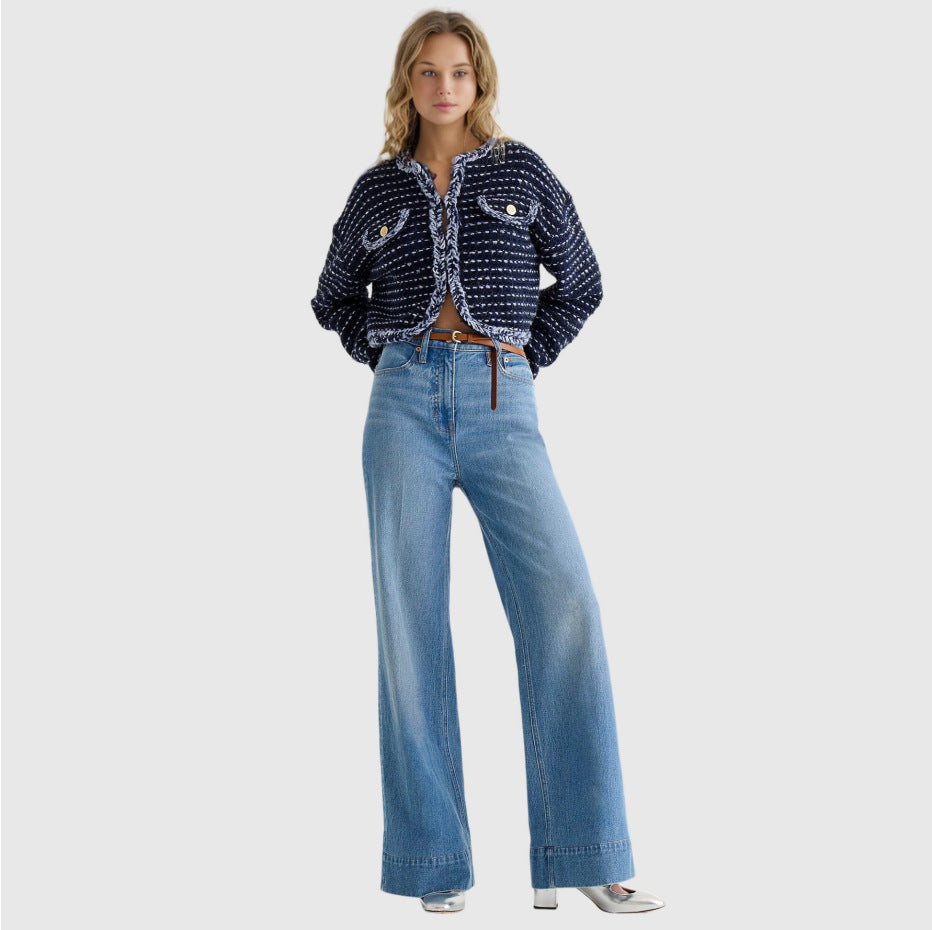 High Elastic Mid Waist Fashion Jeans