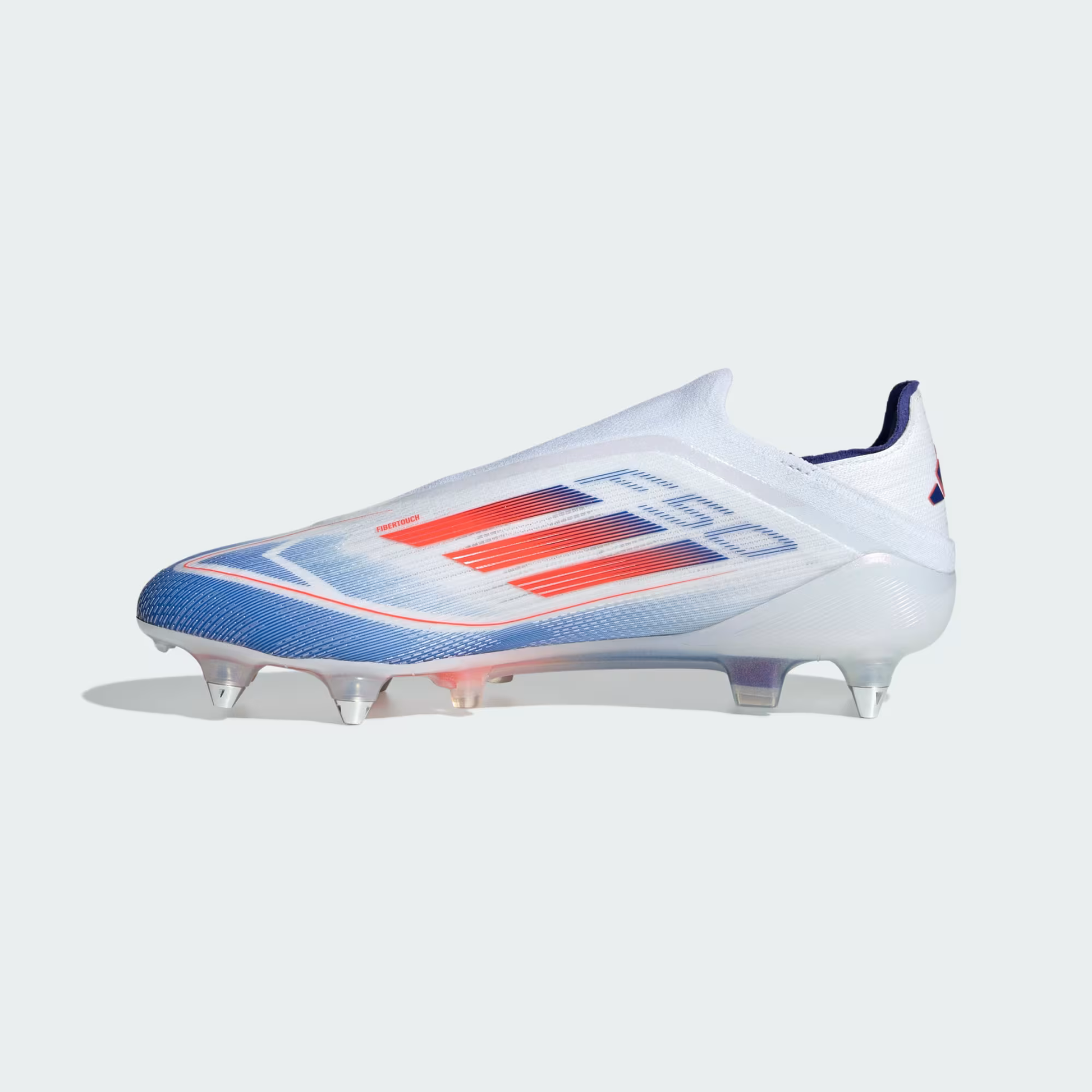   F50 Elite Laceless Soft Ground Soccer Cleats Cloud White Solar Red Lucid Blue  