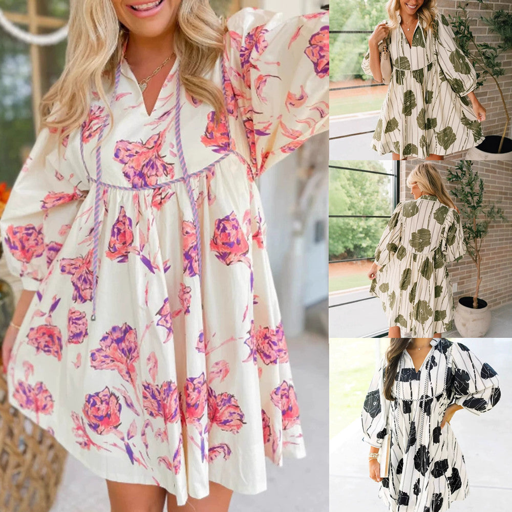 Summer Women’s Printing Fairy Dress – Lightweight Spring & Summer Strap Dress