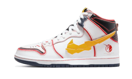   SB Dunk High Shoes White Amarillo Gundam RX-0 Unicorn  