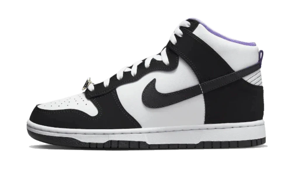   Dunk High Shoes Black White Action Grape EMB World Champ  