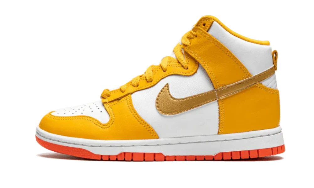   Dunk High Shoes University Gold White-Crimson Metallic Gold-gold  