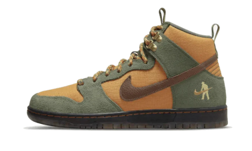   SB Dunk High Shoes Carbon Green Cider-Wheat Gold Pass-Port  