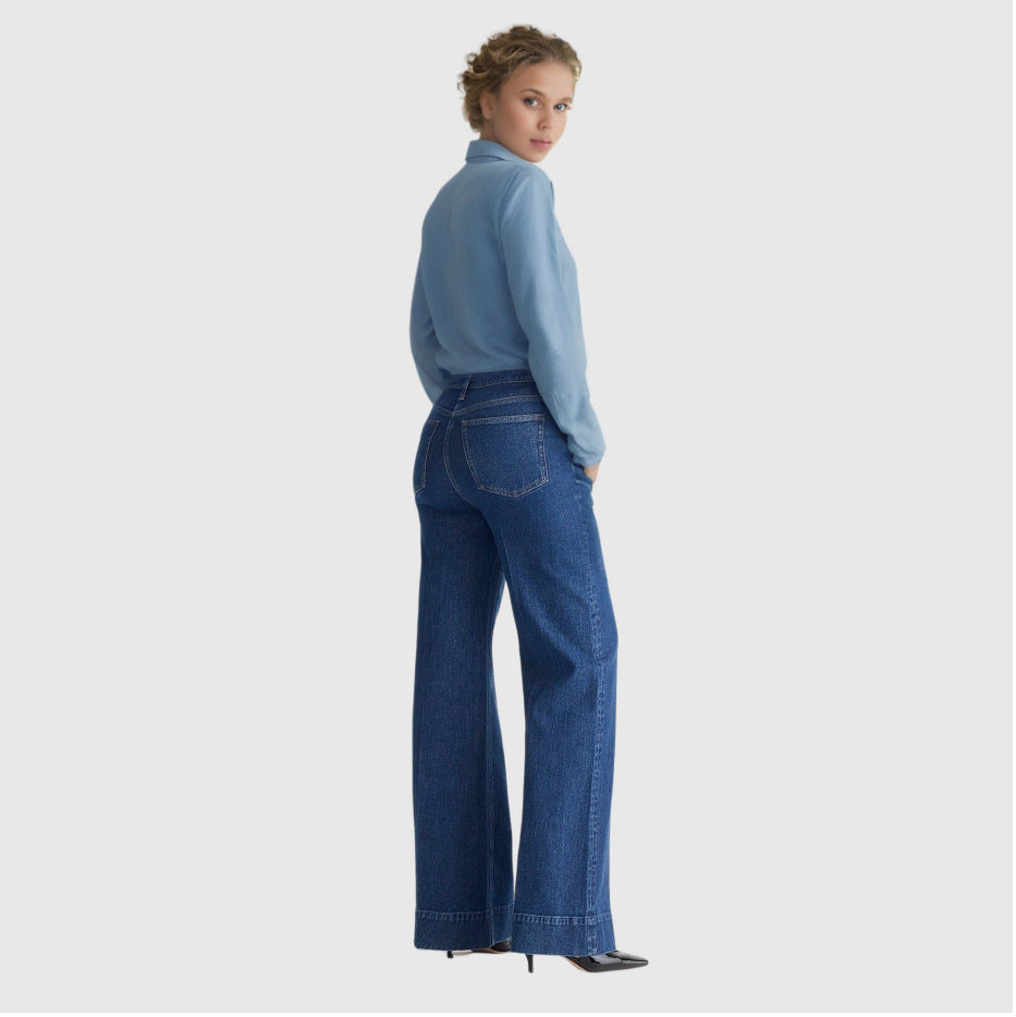 High Elastic Mid Waist Fashion Jeans