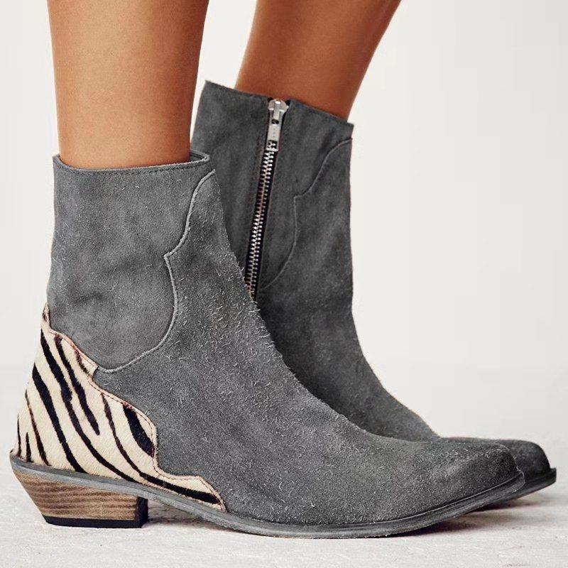 Chunky Low-heel Boots For Women