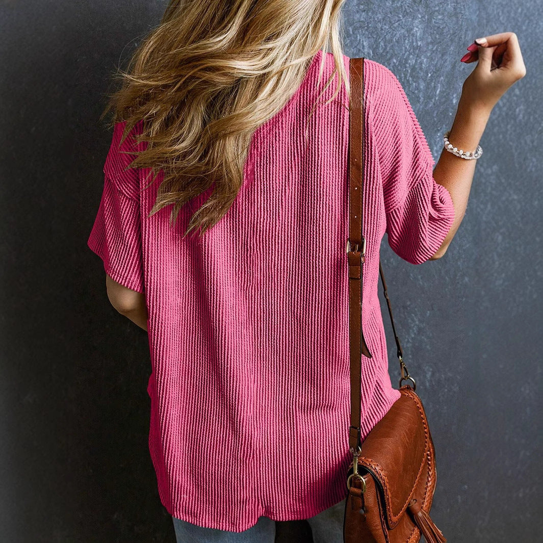 Loose Fit Short Sleeve Street Style Shirt