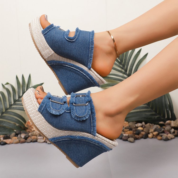 Plus Size Women's New Denim Sandals