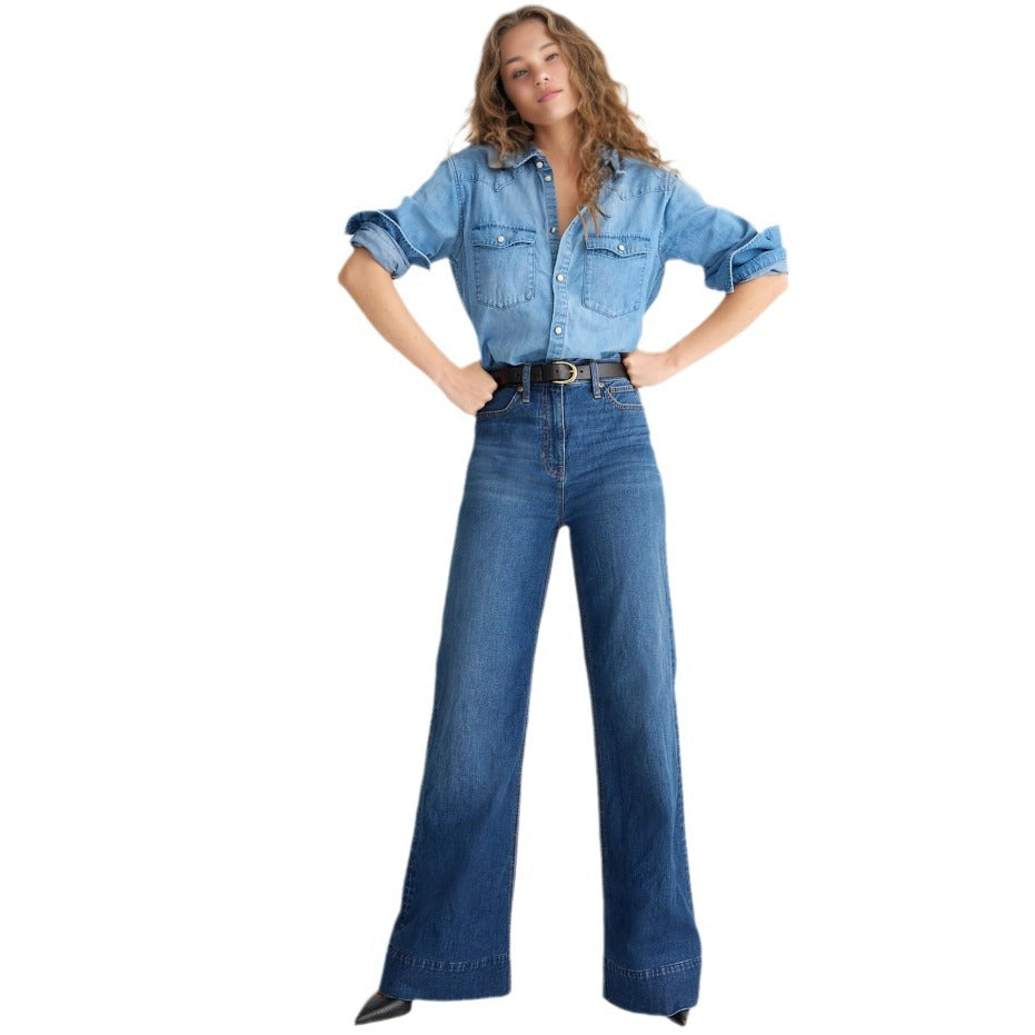 High Elastic Mid Waist Fashion Jeans