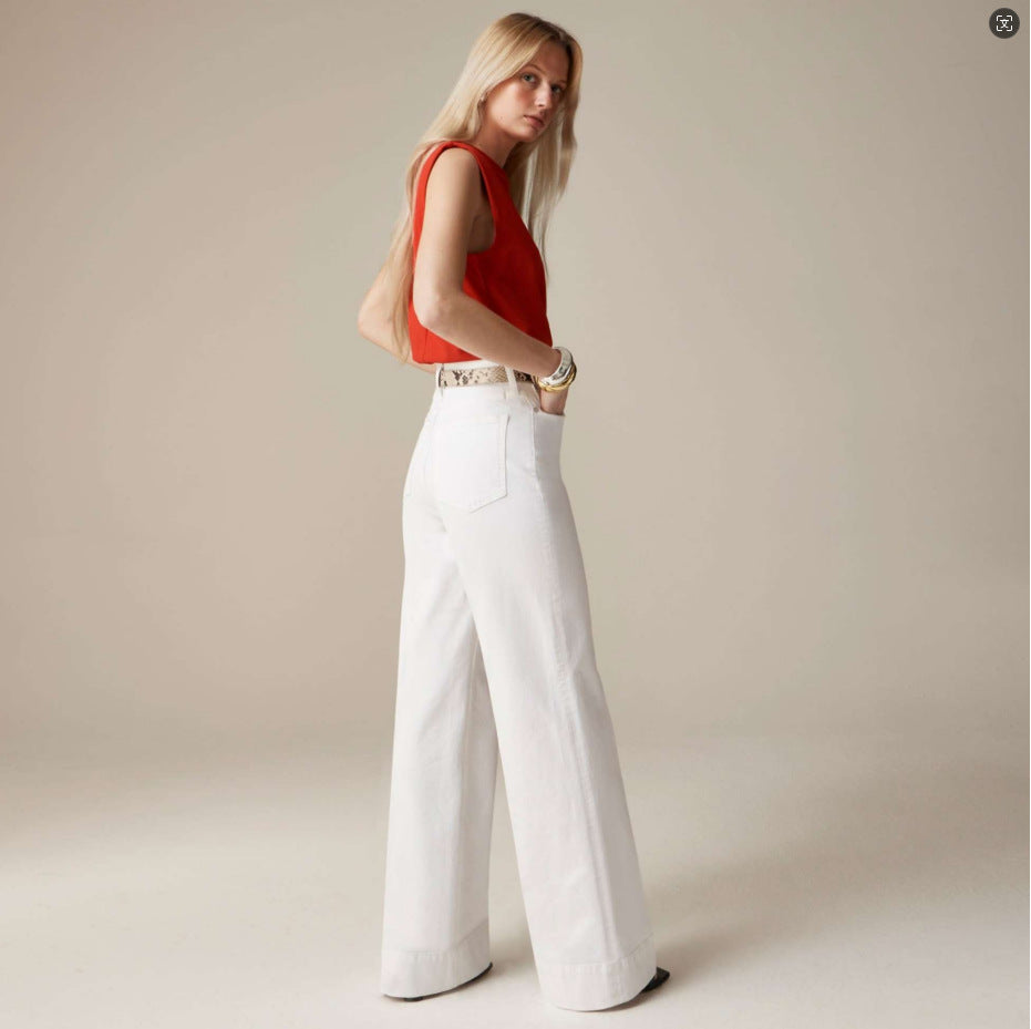 High Elastic Mid Waist Fashion Jeans