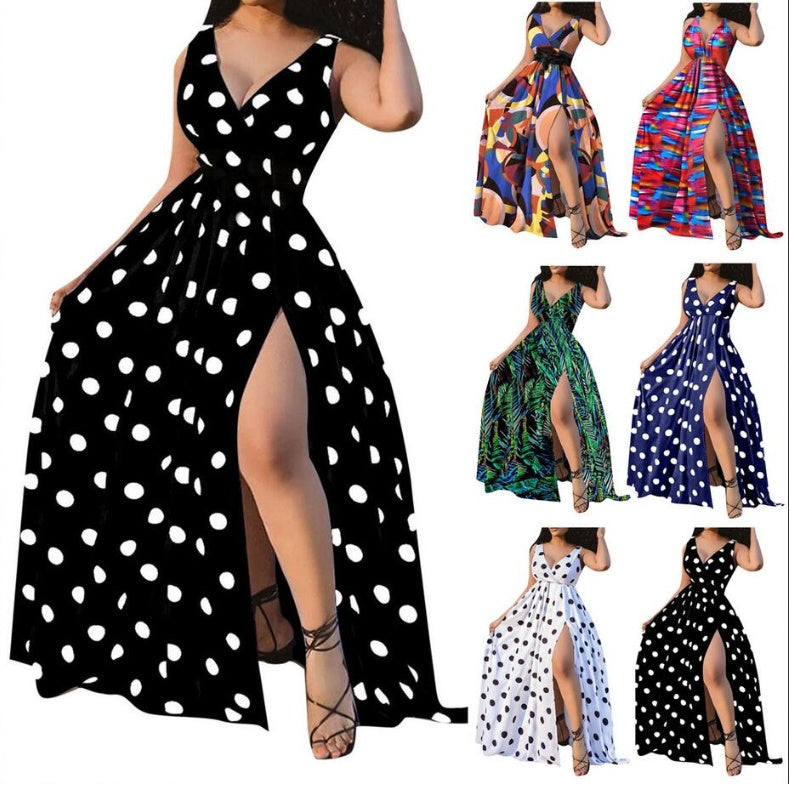Sexy Women Belt Plus Size Forked Club Dresses