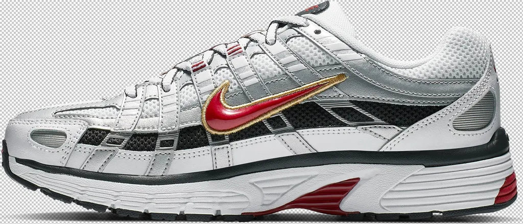   P-6000 Men's Shoes Red Black White  